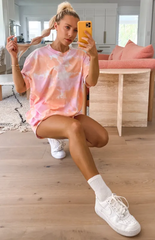 Summer Sunrise Vibe Oversized Tee Pink Sunset sold by White Fox Boutique