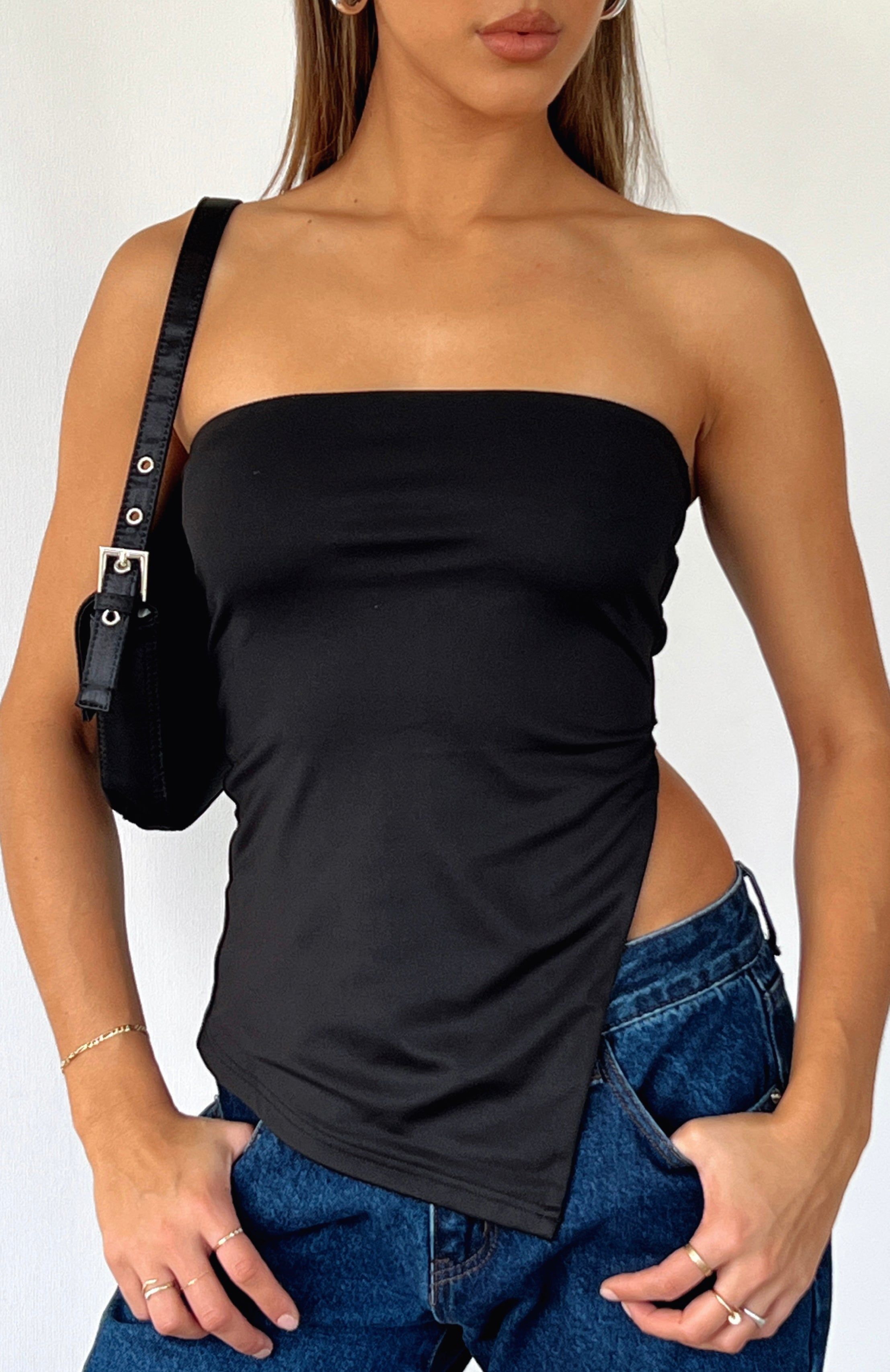 One More Night Strapless Top Black sold by White Fox Boutique product image thumbnail 5