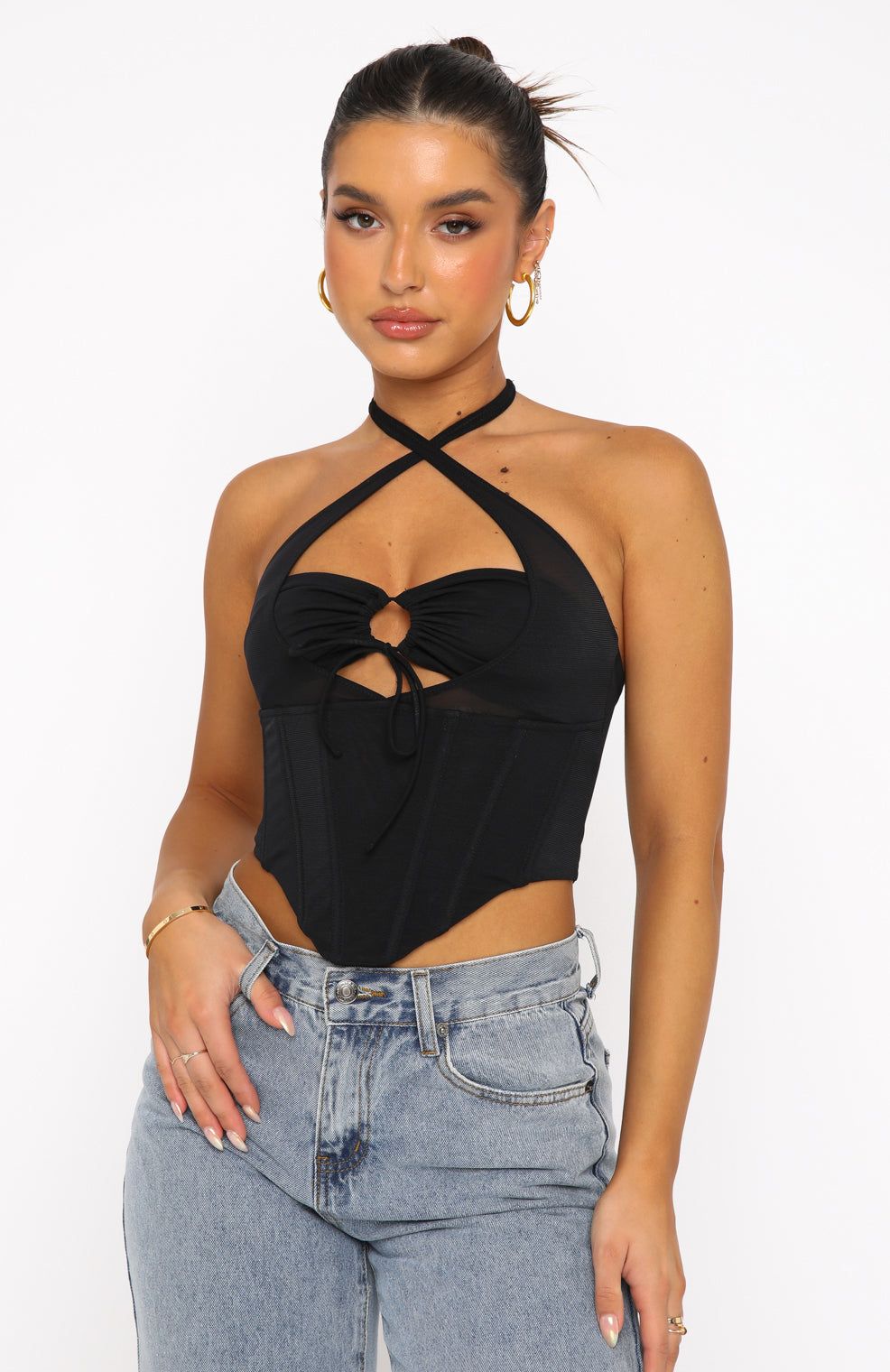 Love To Love Mesh Bustier Black sold by White Fox Boutique product image thumbnail 2