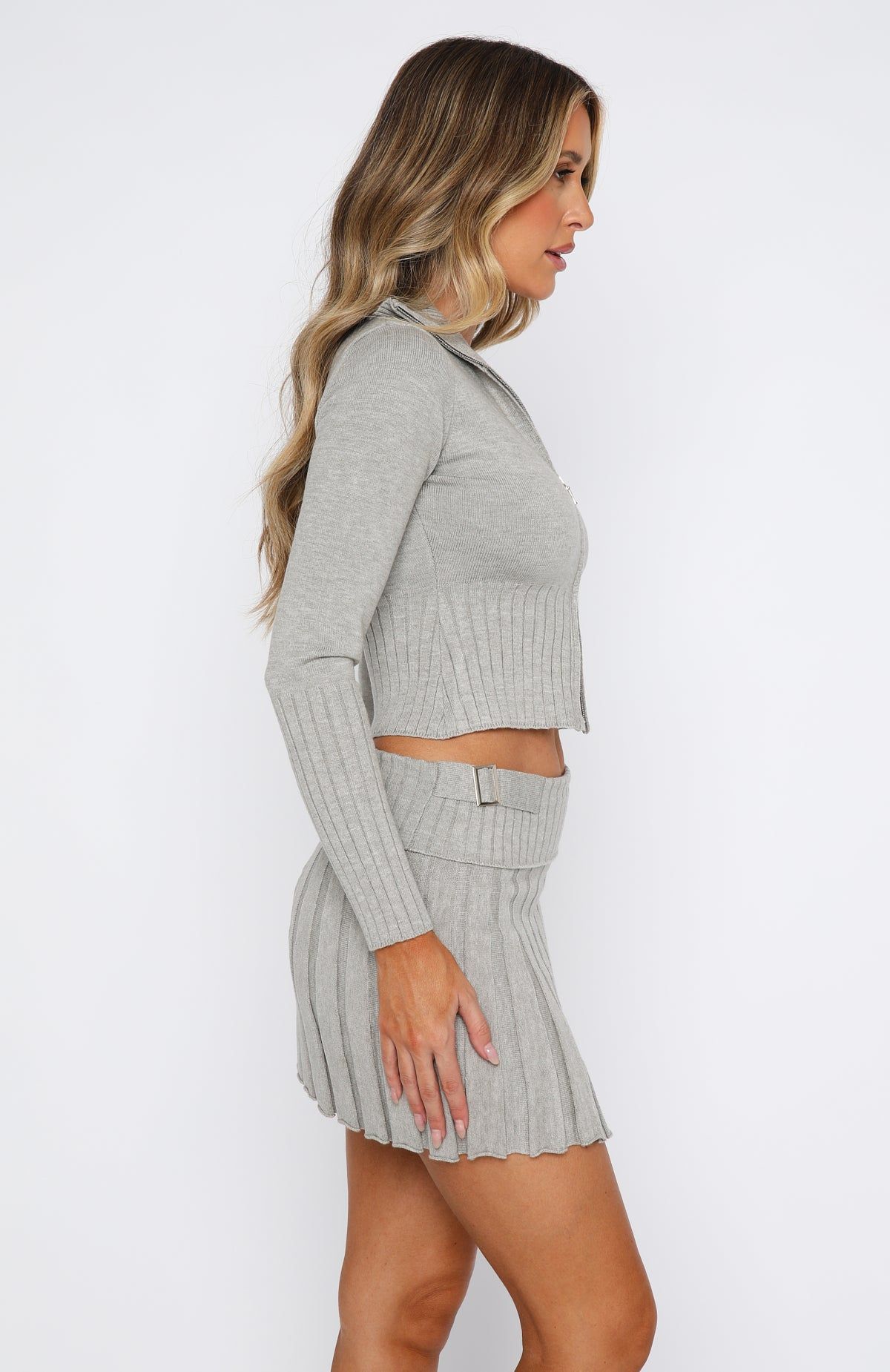 Later Than Before Long Sleeve Crop Grey sold by White Fox Boutique product image thumbnail 3