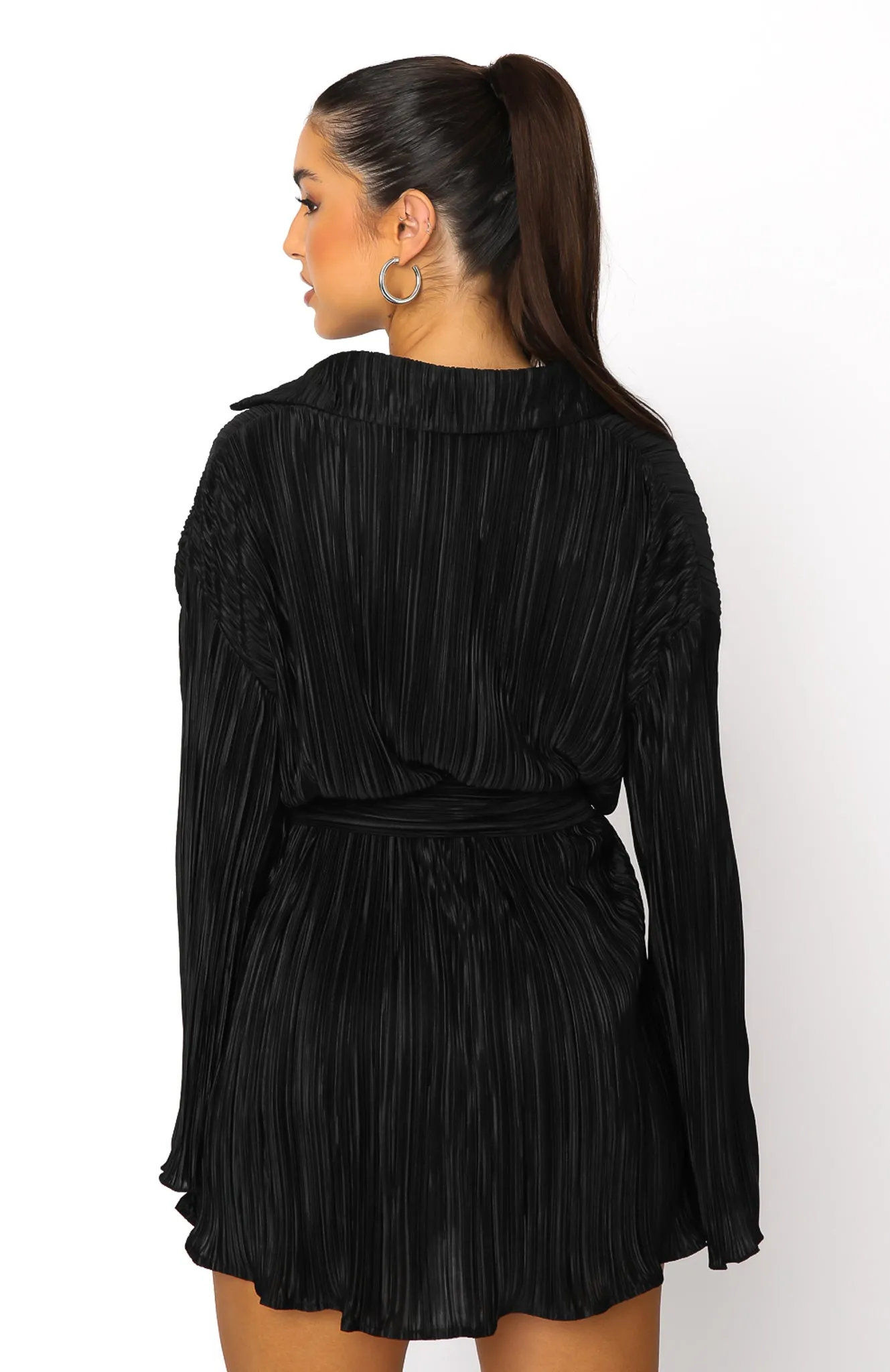 More About Me Long Sleeve Mini Dress Black sold by White Fox Boutique product image thumbnail 4