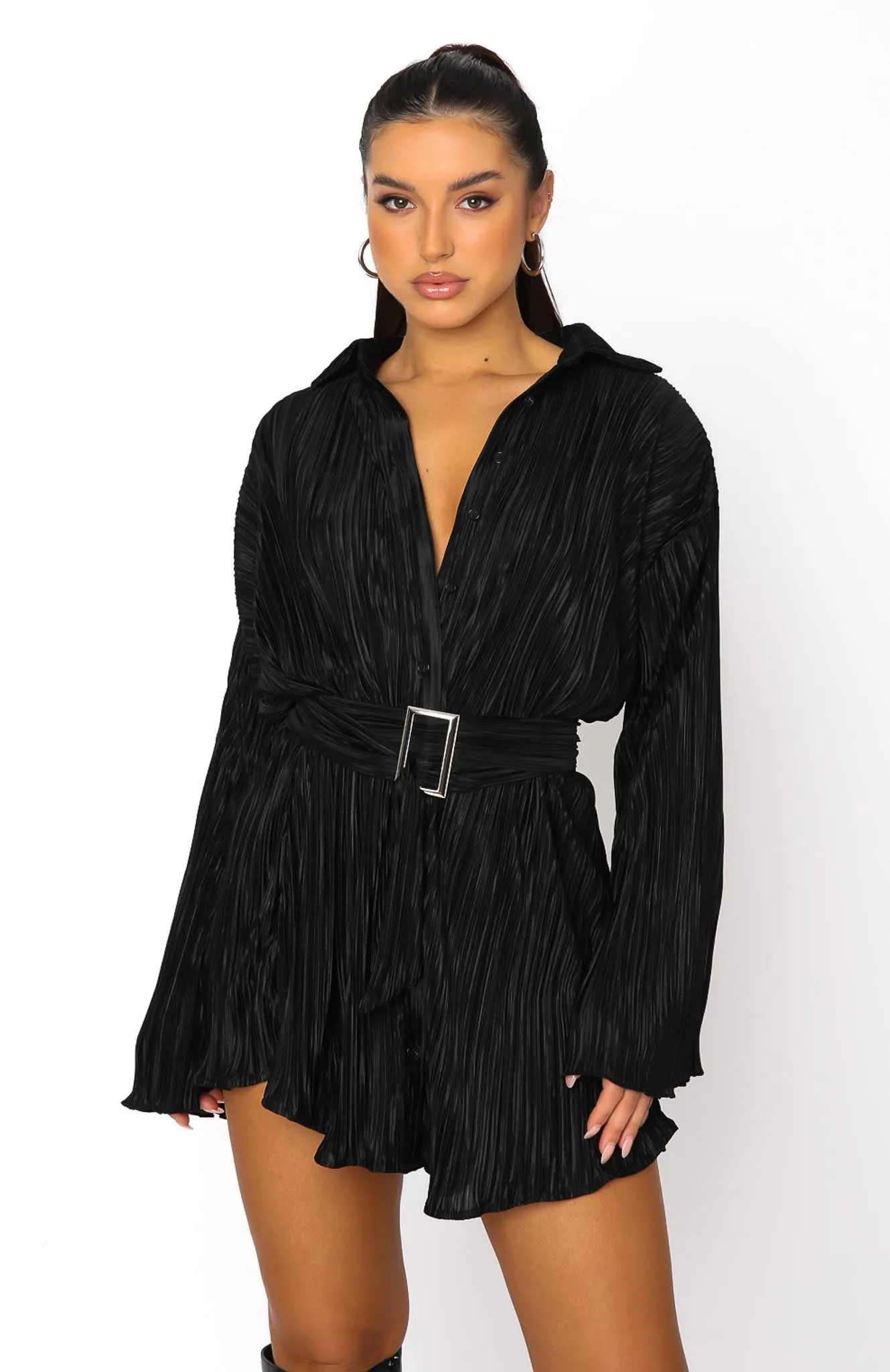 More About Me Long Sleeve Mini Dress Black sold by White Fox Boutique product image thumbnail 2