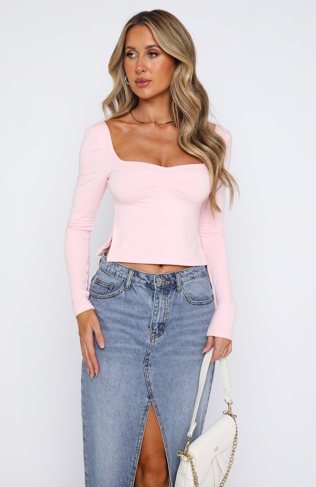 It's Not You Long Sleeve Top Baby Pink sold by White Fox Boutique product image thumbnail 2