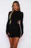 Break The Rules Long Sleeve Mini Dress Black sold by White Fox Boutique