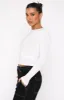 Only For Tonight Long Sleeve Top White sold by White Fox Boutique