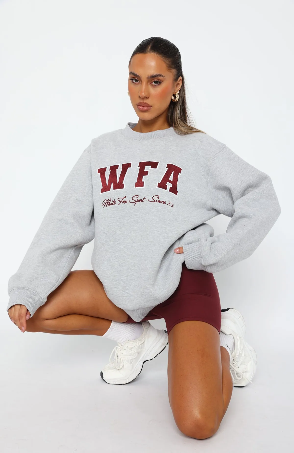 Sporty Girl Oversized Sweater Grey Marle sold by White Fox Boutique product image thumbnail 2