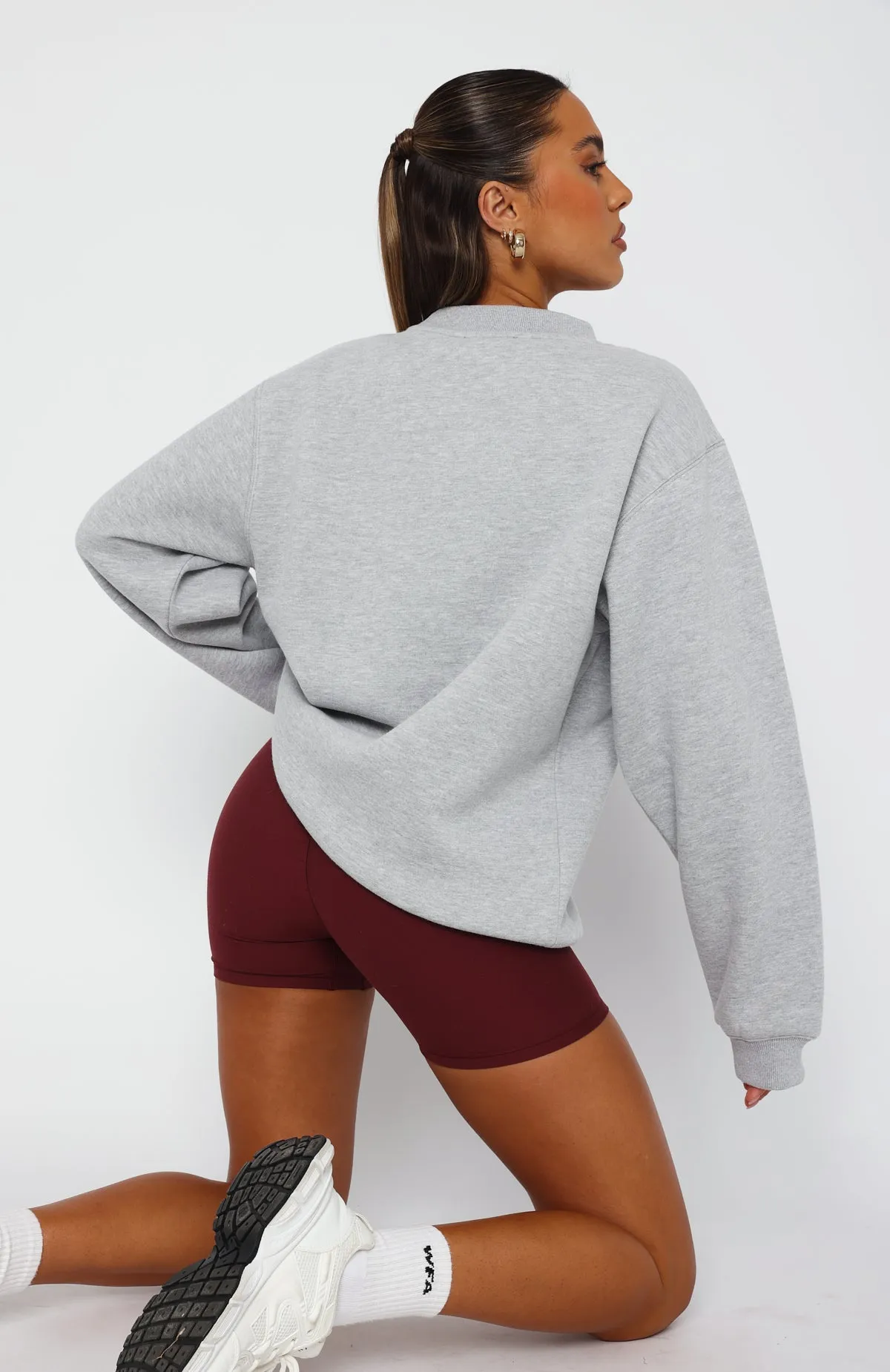 Sporty Girl Oversized Sweater Grey Marle sold by White Fox Boutique product image thumbnail 4
