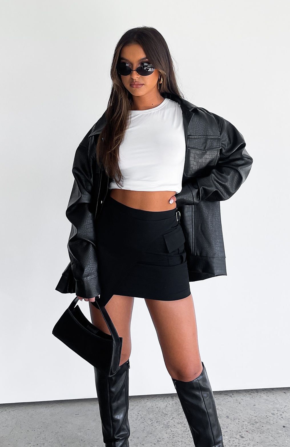 Weekend Plans Mini Skirt Black sold by White Fox Boutique