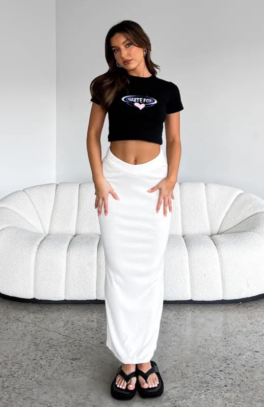 Blurred Lines Maxi Skirt White sold by White Fox Boutique