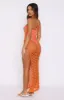In My Feelings Crochet Maxi Dress Orange sold by White Fox Boutique