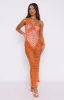 In My Feelings Crochet Maxi Dress Orange sold by White Fox Boutique