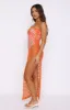 In My Feelings Crochet Maxi Dress Orange sold by White Fox Boutique