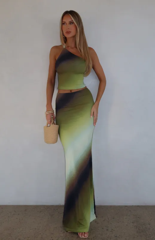 Sweet Salutations Maxi Skirt Olive Grove sold by White Fox Boutique