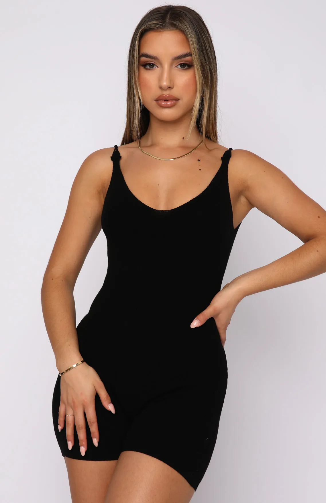 Always Loyal Knit Playsuit Black sold by White Fox Boutique product image thumbnail 2