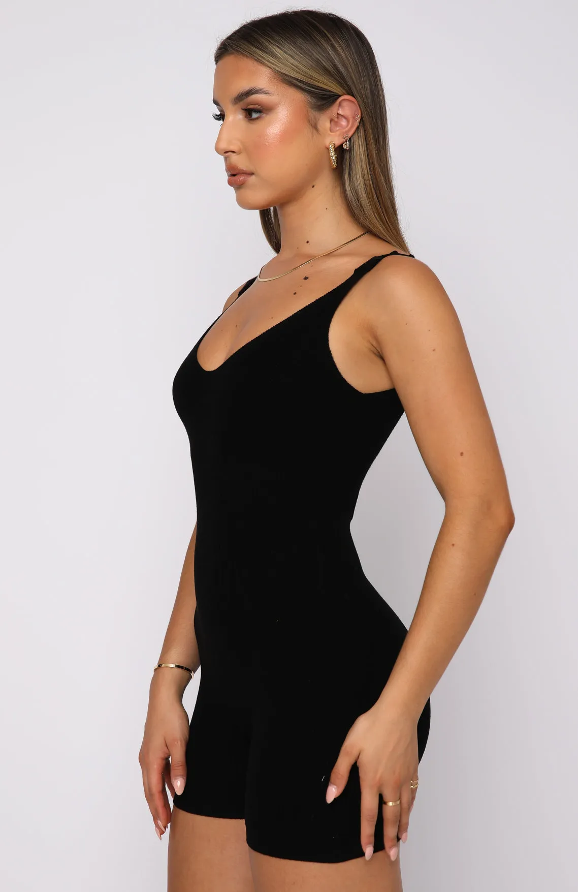 Always Loyal Knit Playsuit Black sold by White Fox Boutique product image thumbnail 3