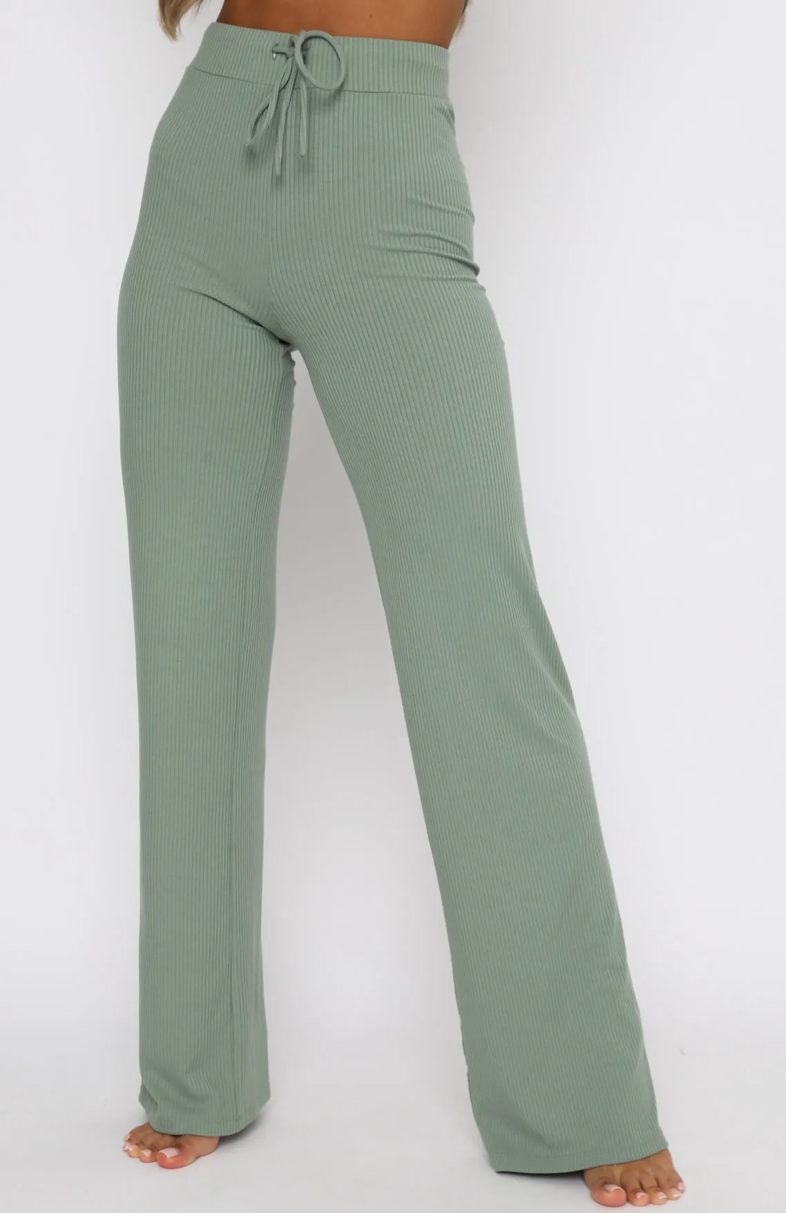 Adore You Ribbed Pants Sage sold by White Fox Boutique product image thumbnail 2