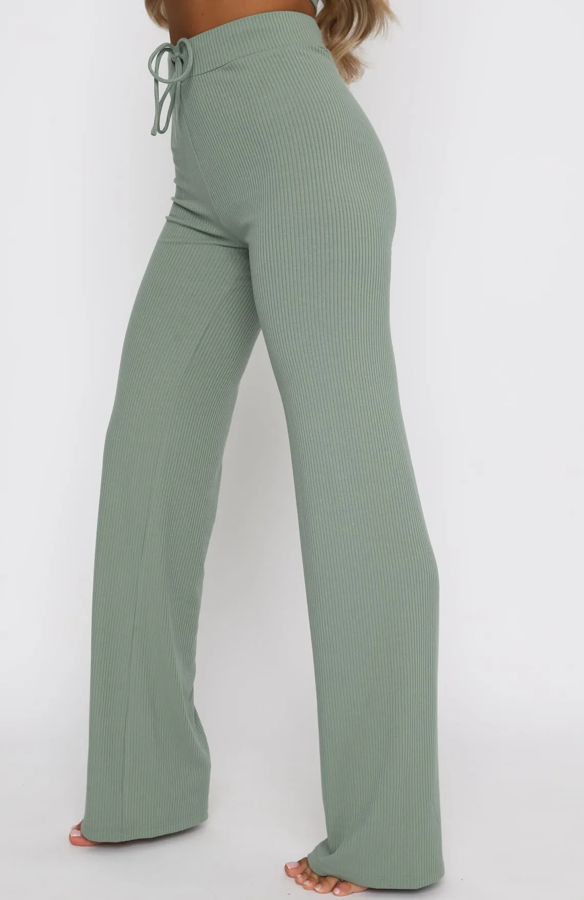 Adore You Ribbed Pants Sage sold by White Fox Boutique product image thumbnail 3