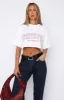 Let's Get Started Oversized Cropped Tee White sold by White Fox Boutique