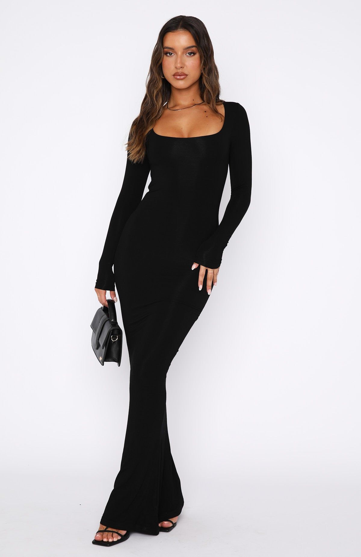 Get My Attention Long Sleeve Maxi Dress Black sold by White Fox Boutique product image thumbnail 2