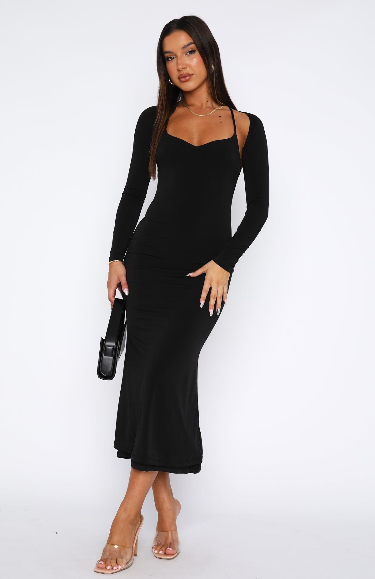 She's Got Options Long Sleeve Midi Dress Black sold by White Fox Boutique product image thumbnail 2