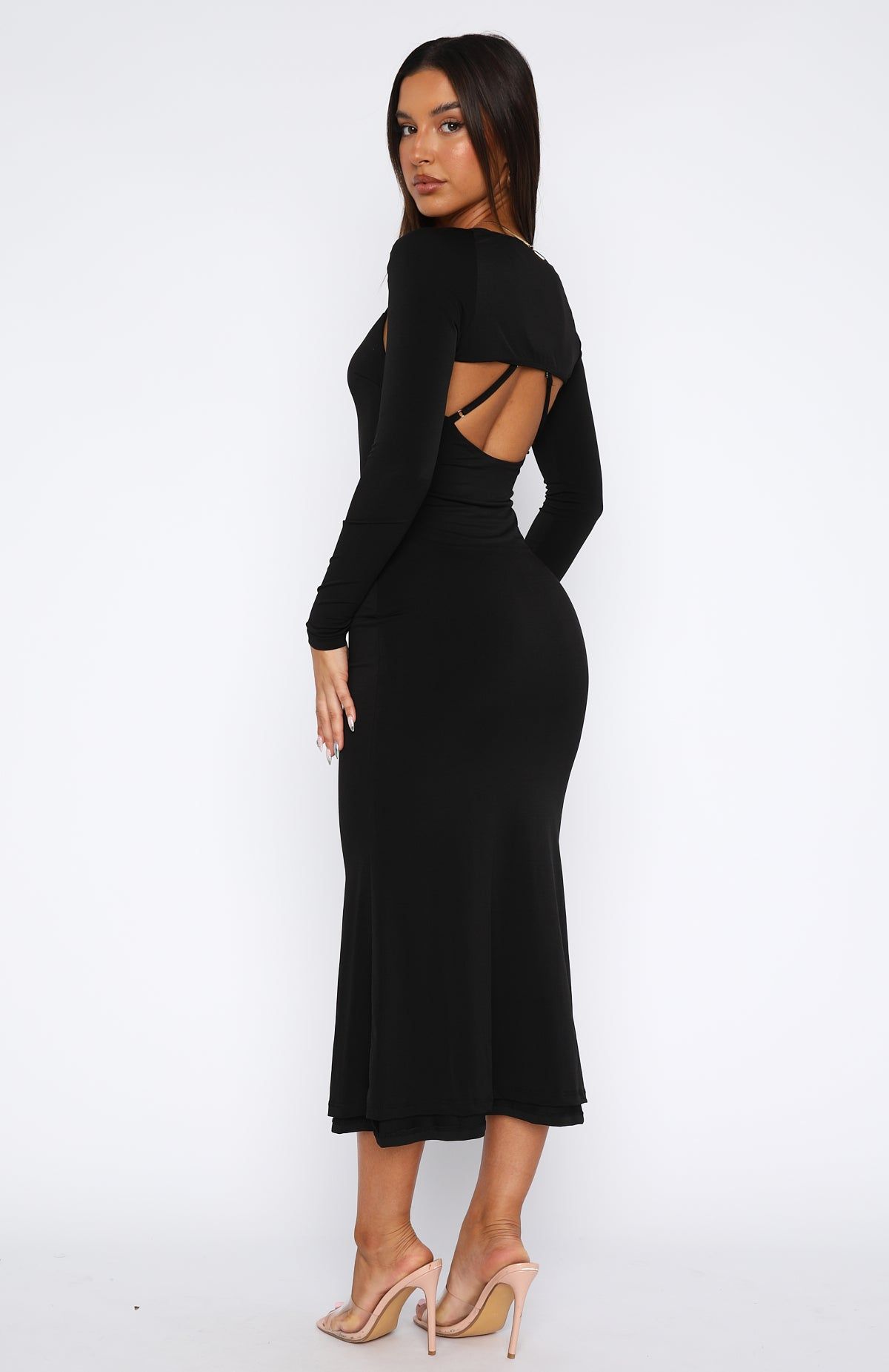 She's Got Options Long Sleeve Midi Dress Black sold by White Fox Boutique product image thumbnail 4