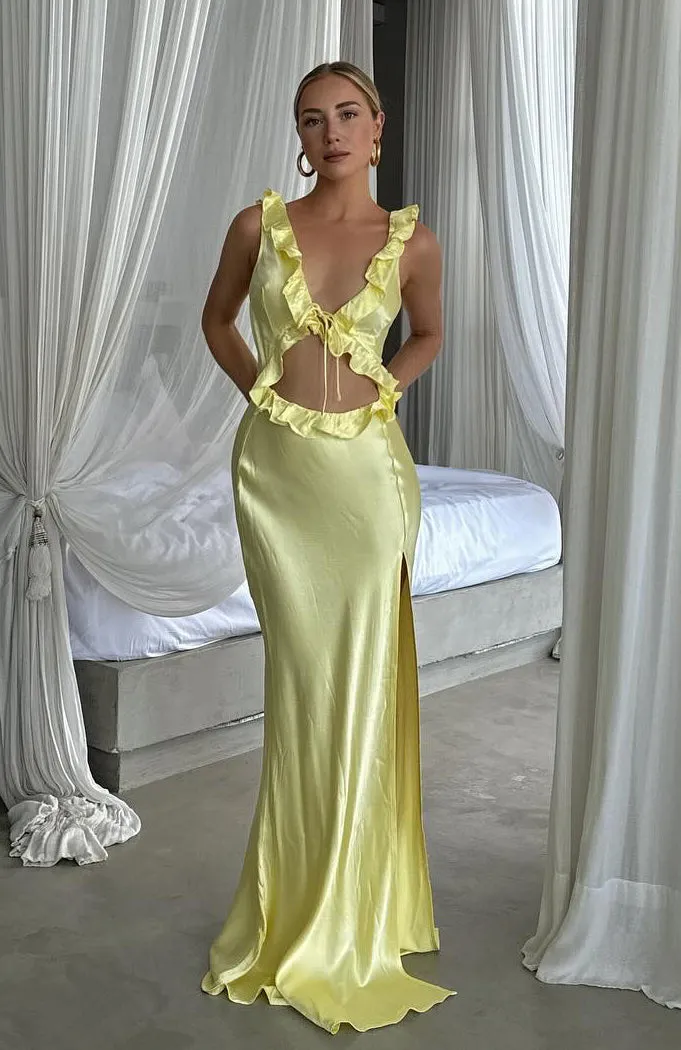 Wishlist Maxi Dress Lemon sold by White Fox Boutique