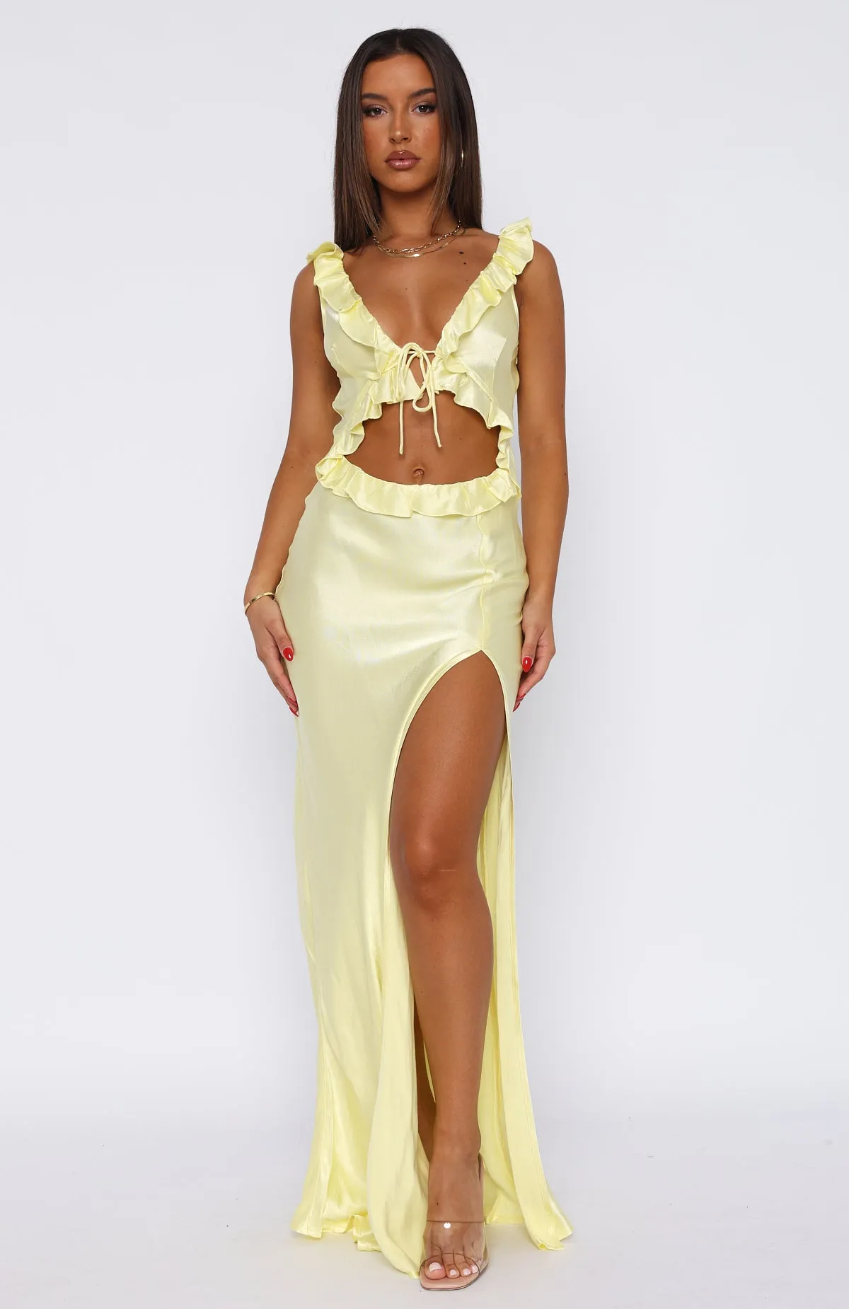 Wishlist Maxi Dress Lemon sold by White Fox Boutique product image thumbnail 2