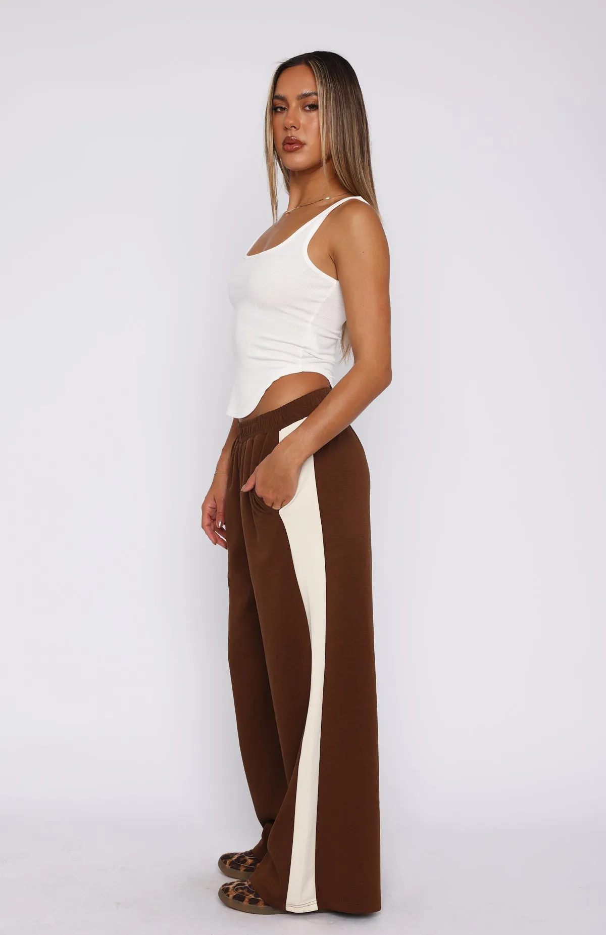 Stronger Than Yesterday Pants Chocolate sold by White Fox Boutique product image thumbnail 2