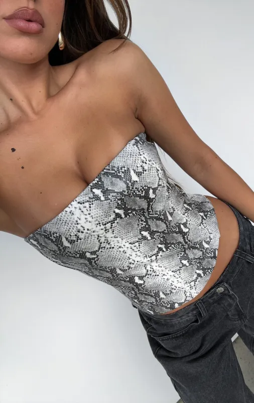 Snake Bite Strapless PU Bustier Snake sold by White Fox Boutique