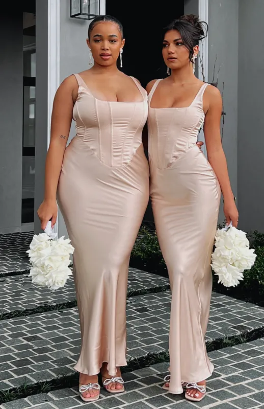 I Wanna Be Yours Maxi Dress Champagne sold by White Fox Boutique