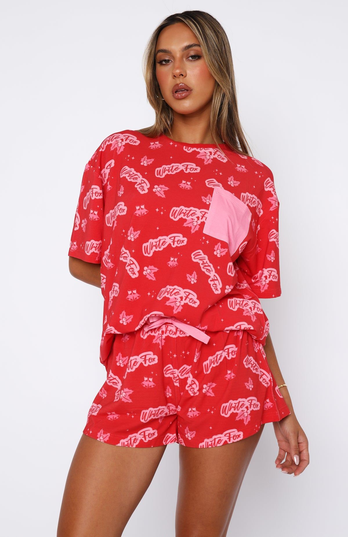 Candy Girl Pyjama Set Merry Red sold by White Fox Boutique product image thumbnail 2