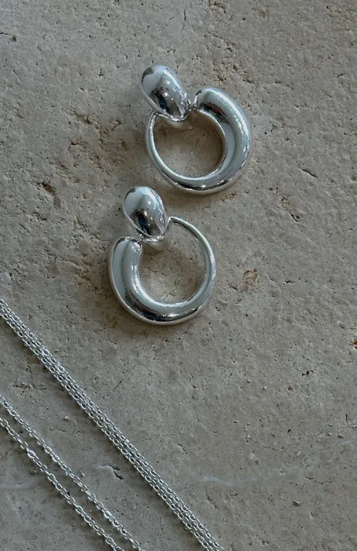 Ava Statement Earrings Silver sold by White Fox Boutique