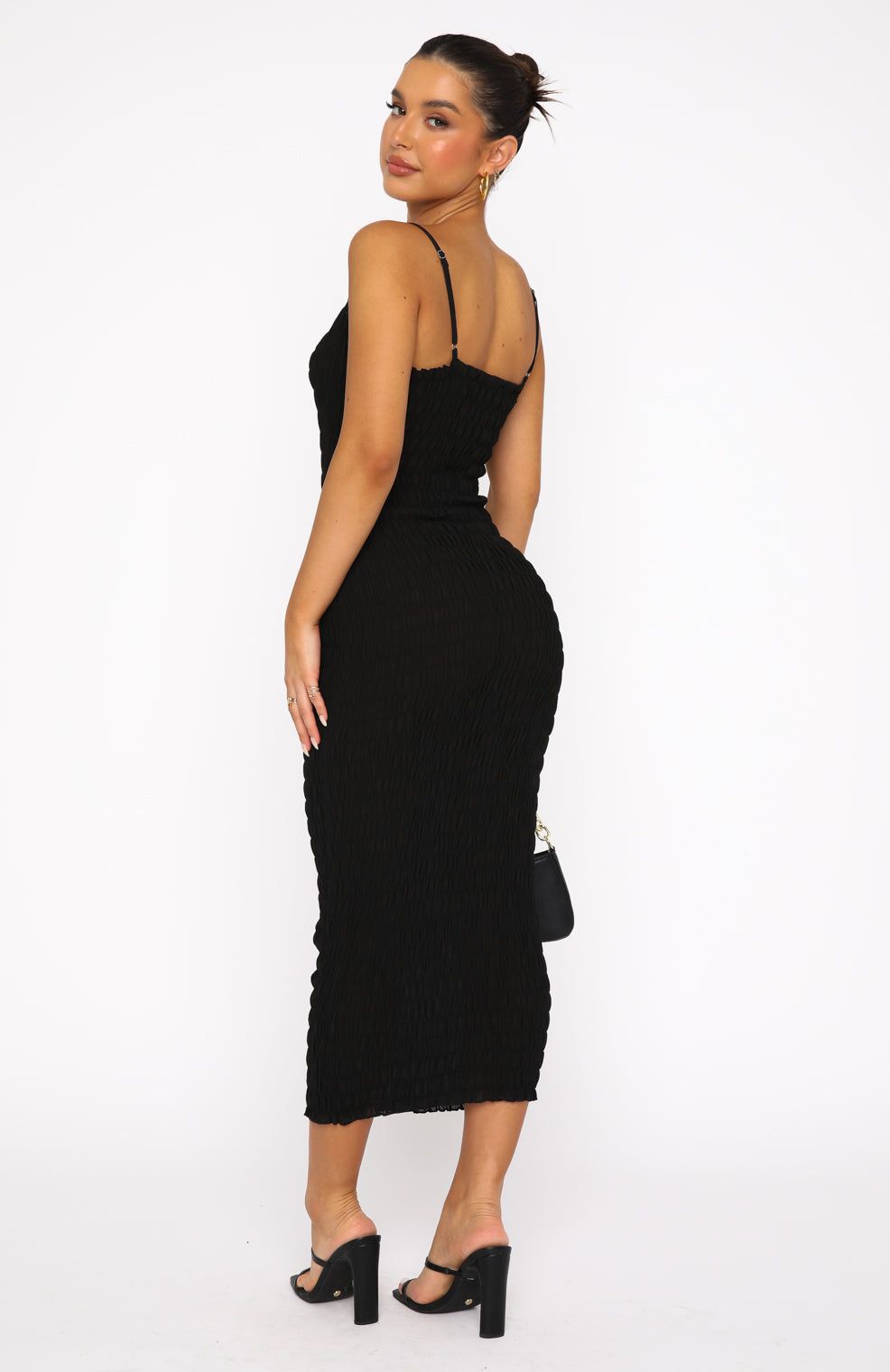 Flirty Feeling Midi Dress Black sold by White Fox Boutique product image thumbnail 4