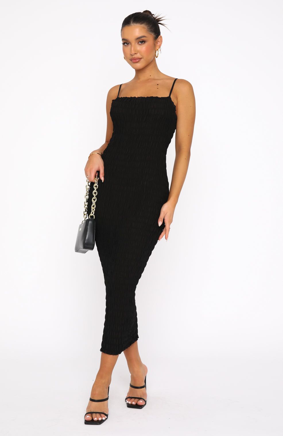 Flirty Feeling Midi Dress Black sold by White Fox Boutique product image thumbnail 2