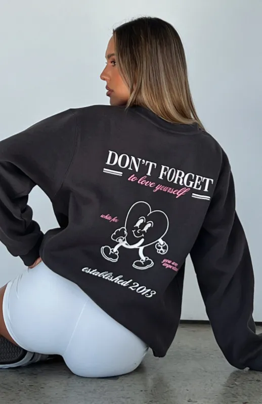 Don't Forget Oversized Sweater Charcoal sold by White Fox Boutique