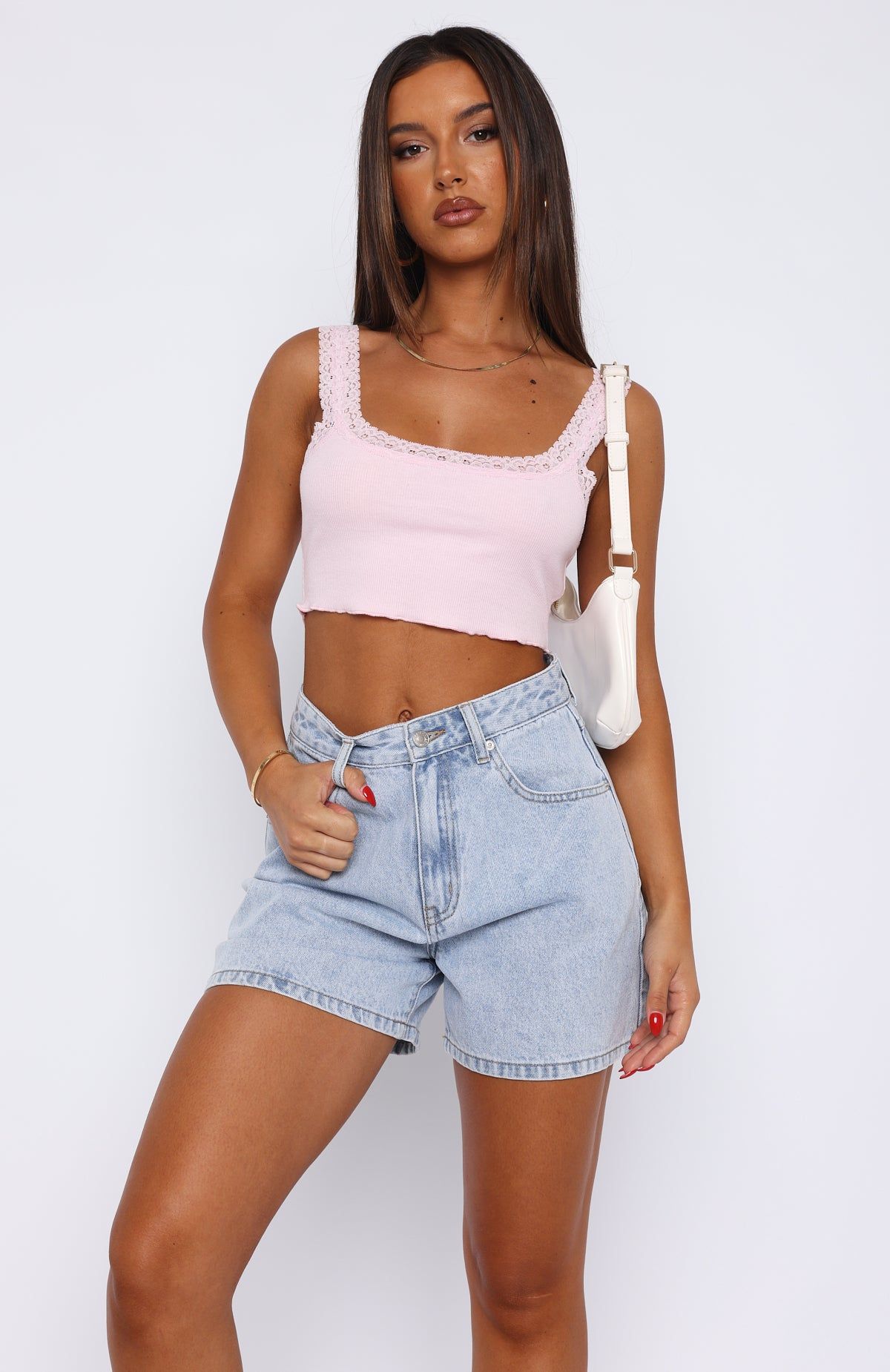 Youthful Days Crop Baby Pink sold by White Fox Boutique product image thumbnail 2