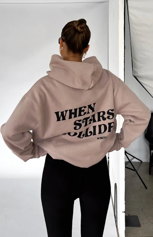 Stars Collide Oversized Hoodie Mushroom sold by White Fox Boutique