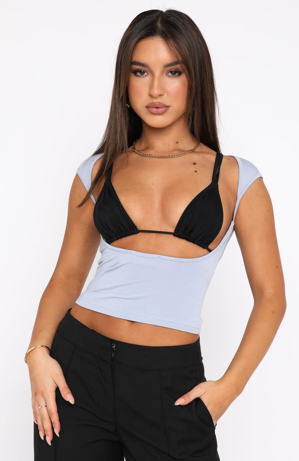 Double Life Tee Blue sold by White Fox Boutique product image thumbnail 5