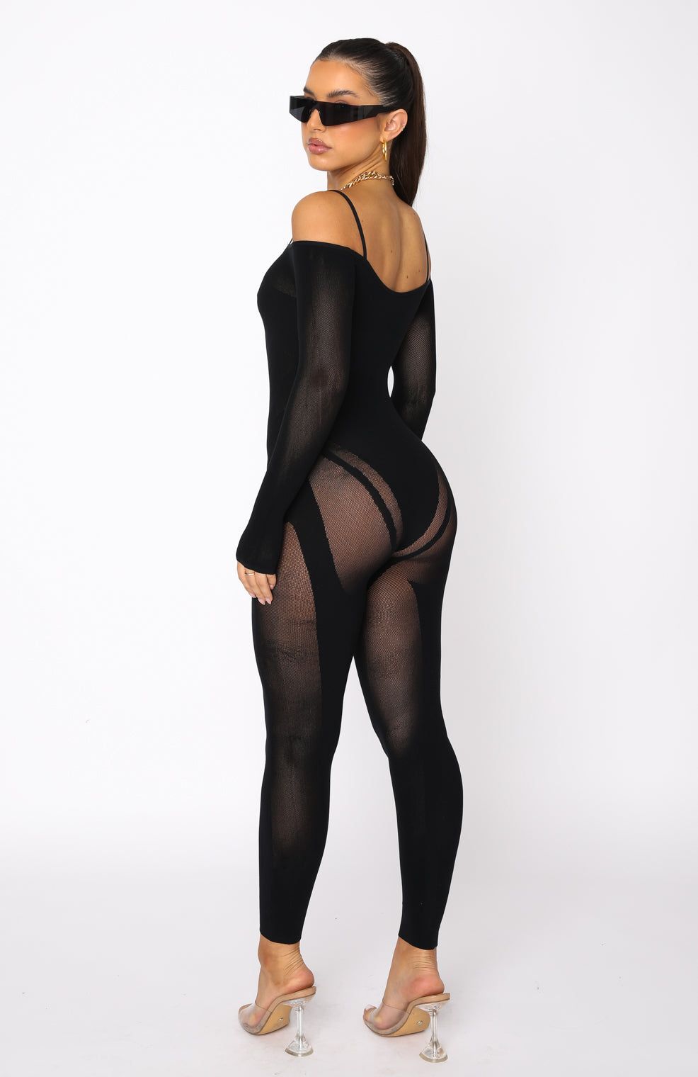 Staying Snatched Long Sleeve Jumpsuit Black sold by White Fox Boutique product image thumbnail 4