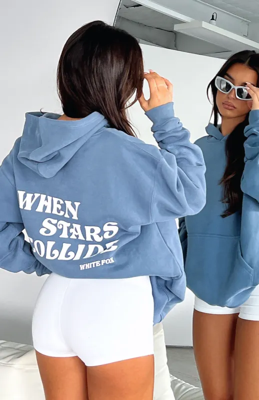 Stars Collide Oversized Hoodie Ocean sold by White Fox Boutique