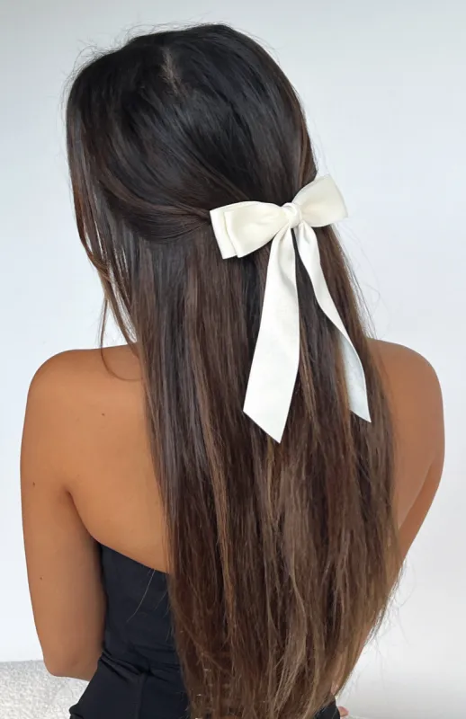 Sweet Serenity Bow Hair Clip Cream sold by White Fox Boutique