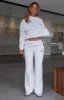 Match Your Words Wide Leg Sweatpants Grey Marle sold by White Fox Boutique