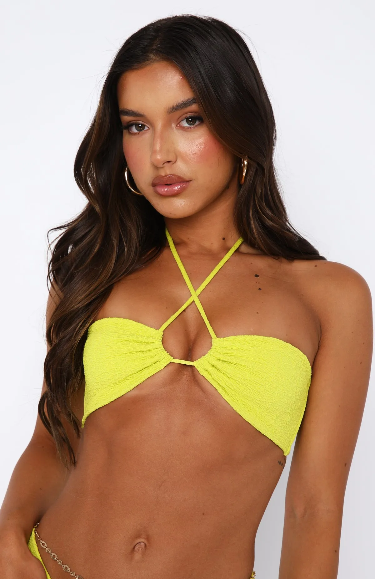Sail Away Bandeau Bikini Top Lemongrass sold by White Fox Boutique product image thumbnail 2
