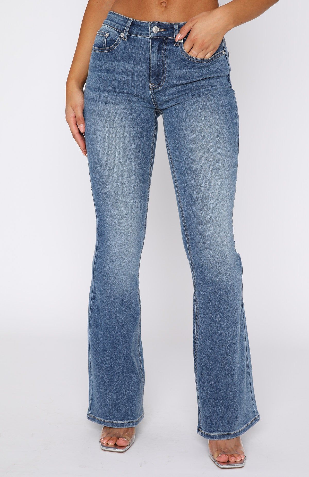Come Through Jeans Washed Indigo Blue sold by White Fox Boutique product image thumbnail 2