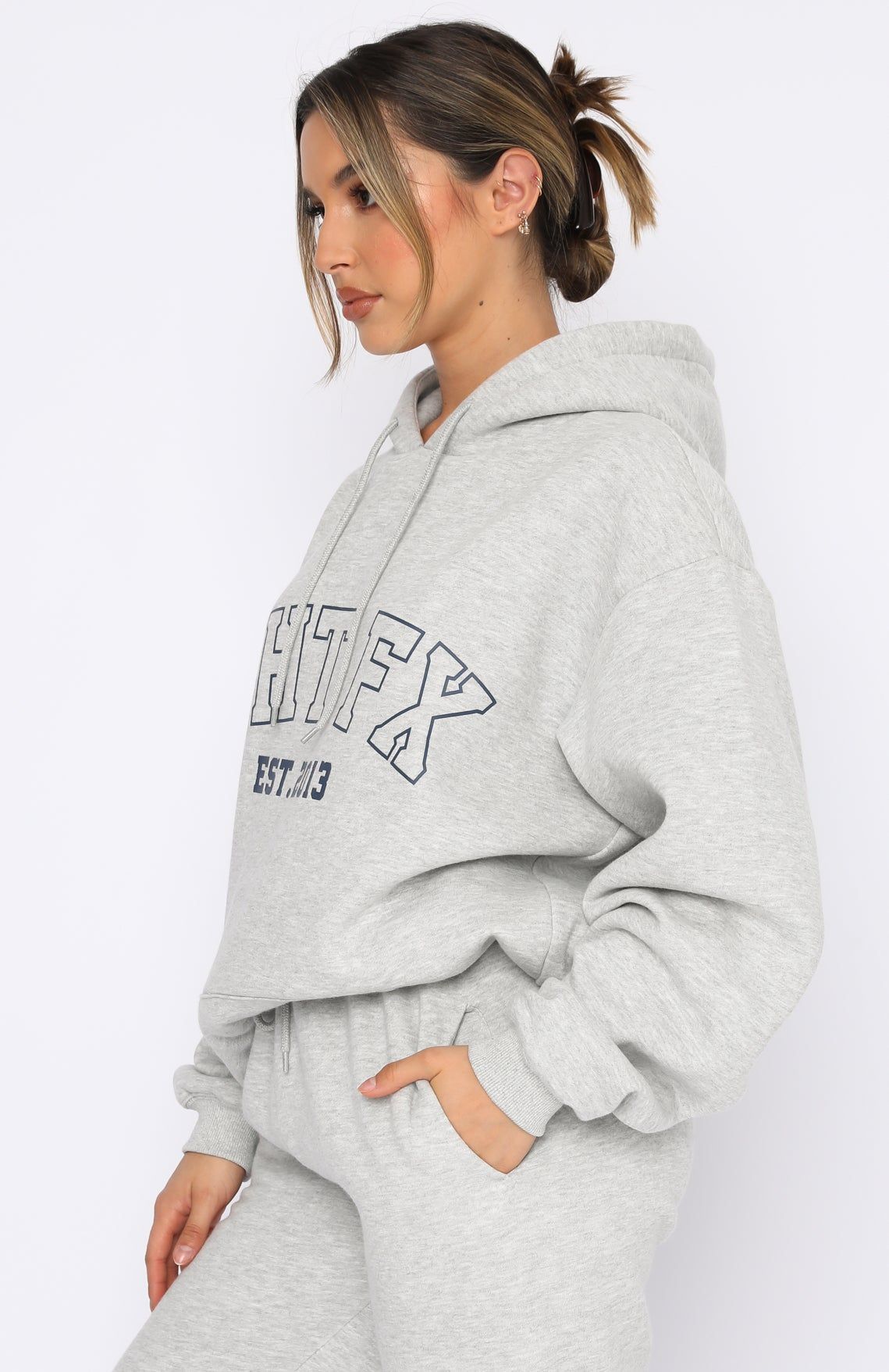 Play The Game Oversized Hoodie Grey Marle sold by White Fox Boutique product image thumbnail 3