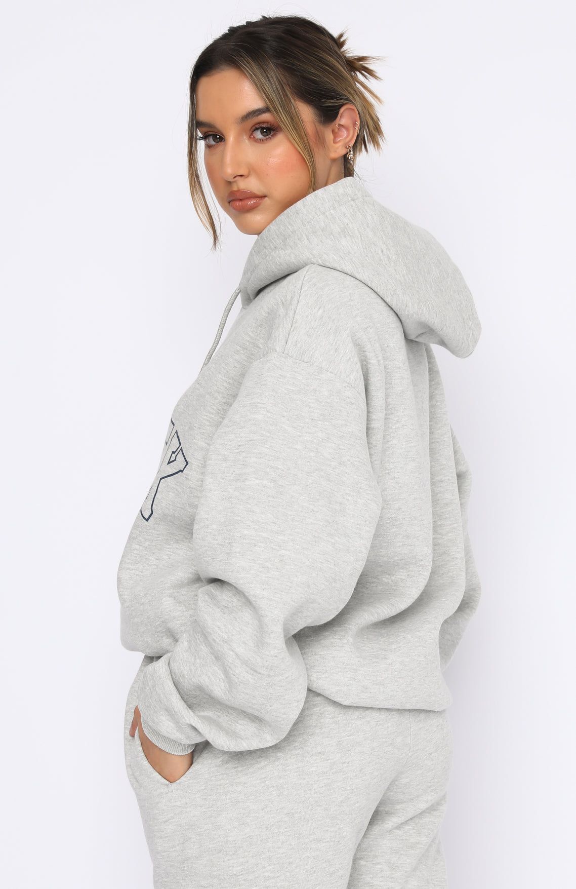 Play The Game Oversized Hoodie Grey Marle sold by White Fox Boutique product image thumbnail 4