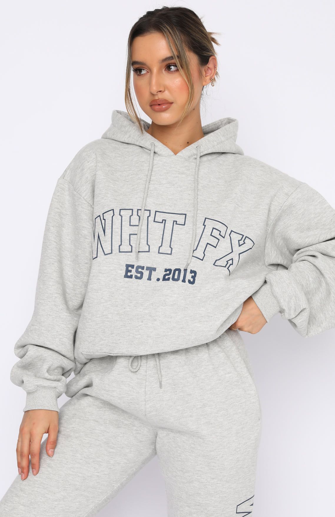 Play The Game Oversized Hoodie Grey Marle sold by White Fox Boutique product image thumbnail 2