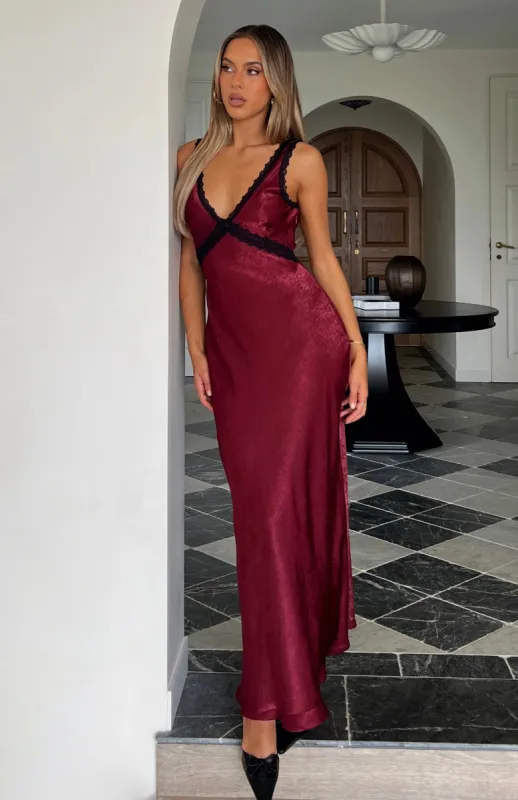 Event Ready Maxi Dress Wine sold by White Fox Boutique