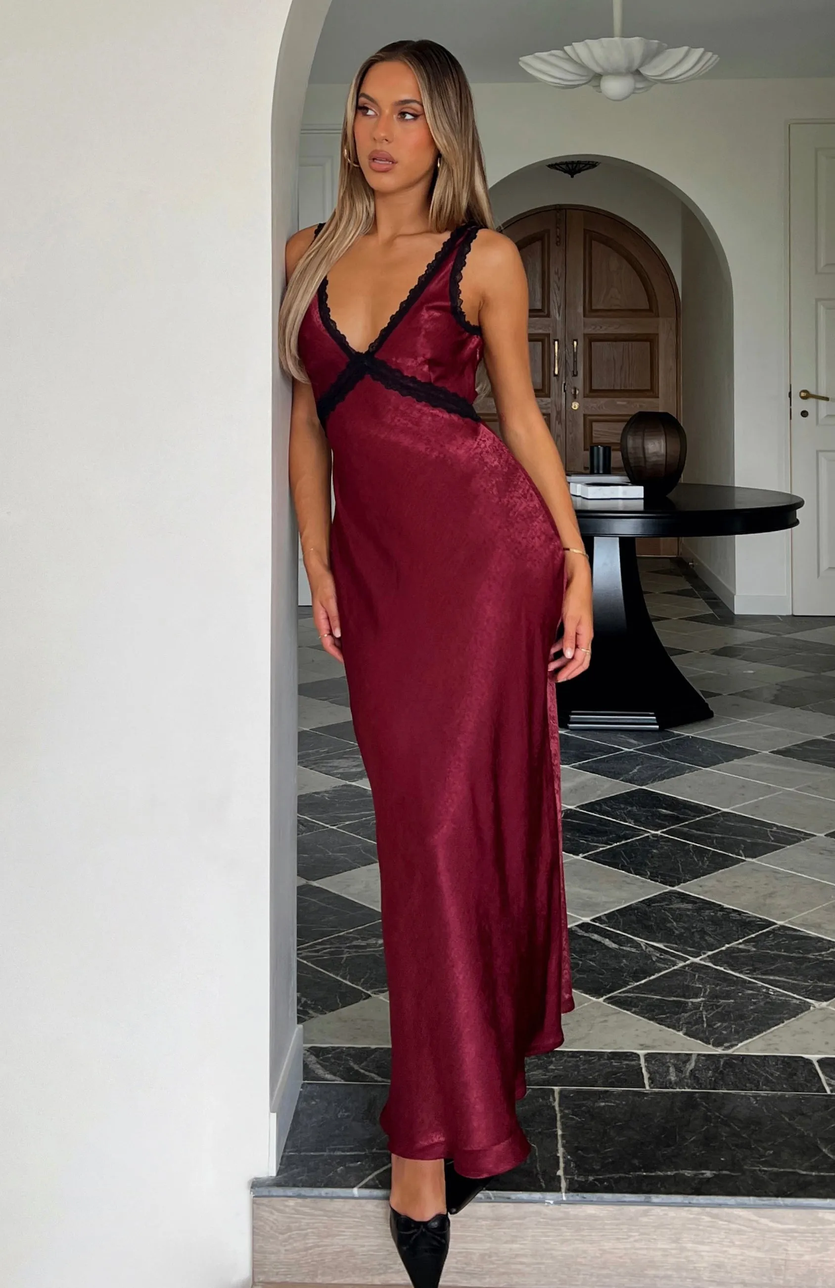 Event Ready Maxi Dress Wine sold by White Fox Boutique