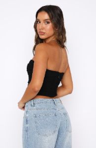 Undivided Attention Strapless Bustier Black sold by White Fox Boutique